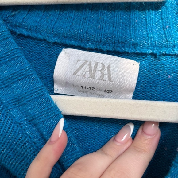 Blue Knit Wide-Leg Pants and Sweater Set - Picture 6 of 10